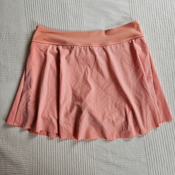 Nike Dri Fit Tennis Skirt Shorts Skort Peach Pink Pleated Athletic Womens L - Picture 2 of 9